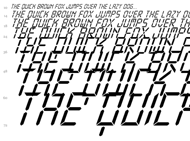 New X Digital TFB font waterfall